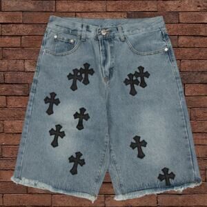 Chrome Hearts Men's Blue Denim Shorts